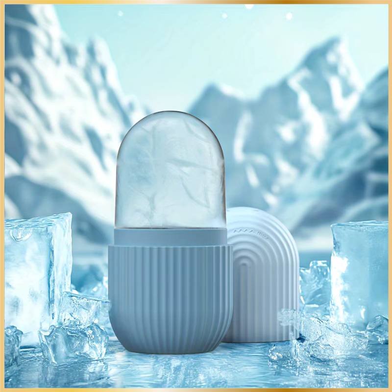 Rouleau de Glace Visage en Silicone – Massage Cryothérapie - Bleu