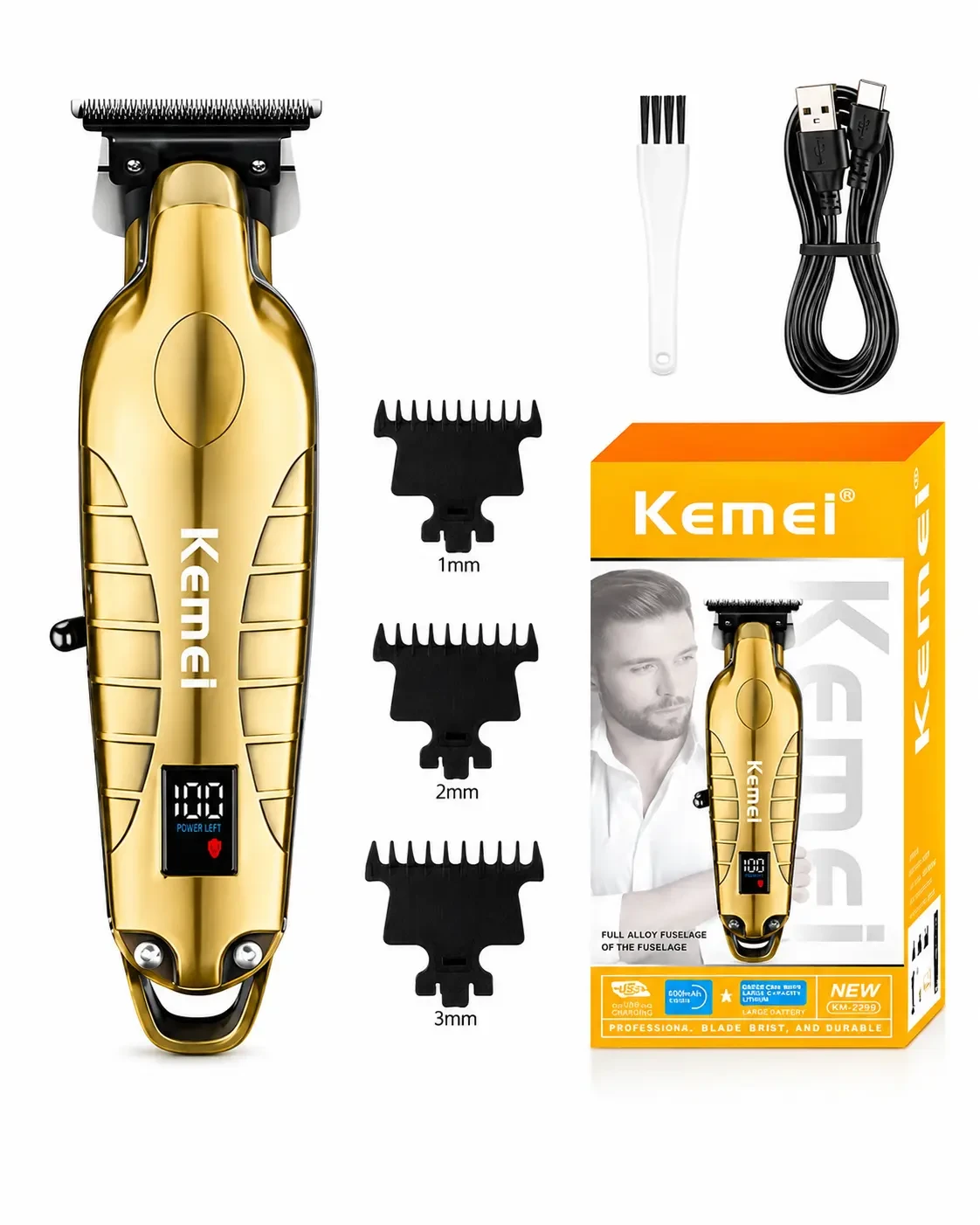 Tondeuse de Finition Professionnelle Kemei KM-2293 avec Écran LCD